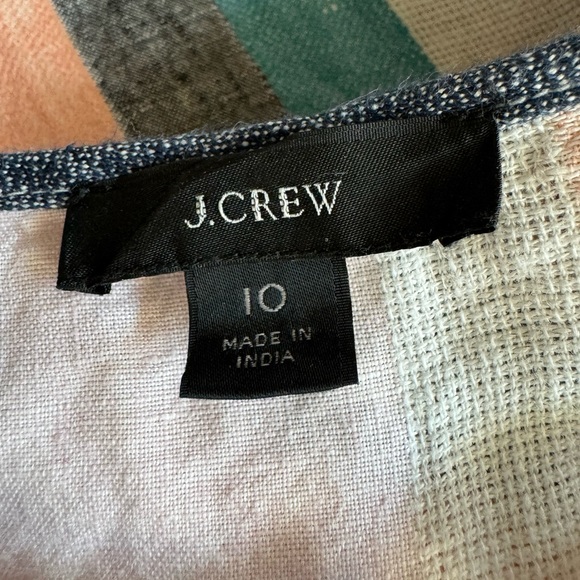 J Crew 100% Linen vertical stripe Flutter Sleeve - Picture 6 of 7